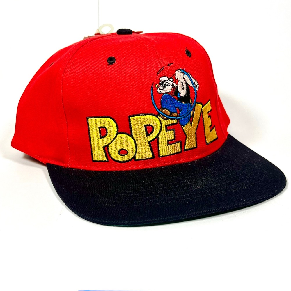 1994‎ Popeye the Sailor Man Snapback Hat Red Black Head Start Sportswear Vintage